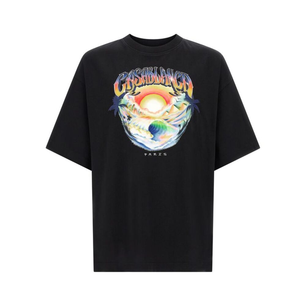 Casablanca Black Organic Cotton Men's T-Shirt
